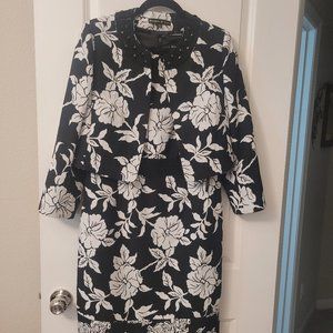 Preston & York Vintage 2pc Beaded Trim Dress Set ( 8 ) Like New